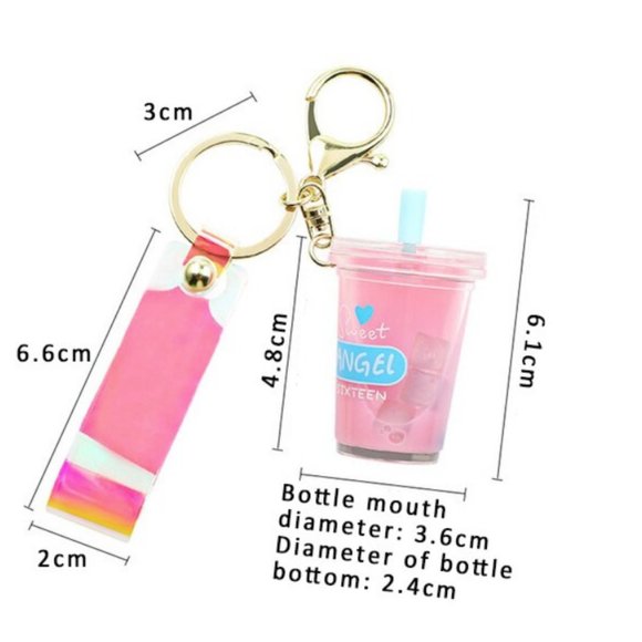 Sweet Sixteen Bubble Boba Drink Keychain - Picture 5 of 7